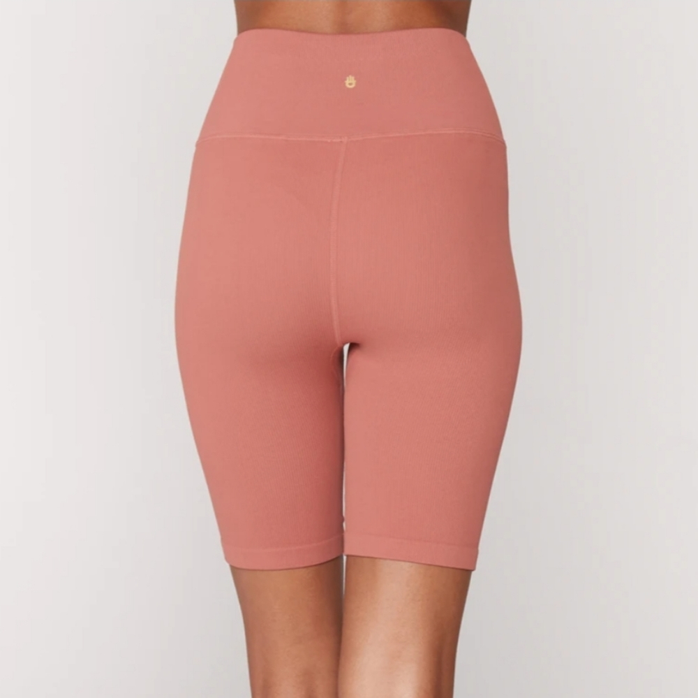 NWT Spiritual Ganster Burnt Orange Ribbed Biker Shorts Sz M/L - Picture 2 of 12